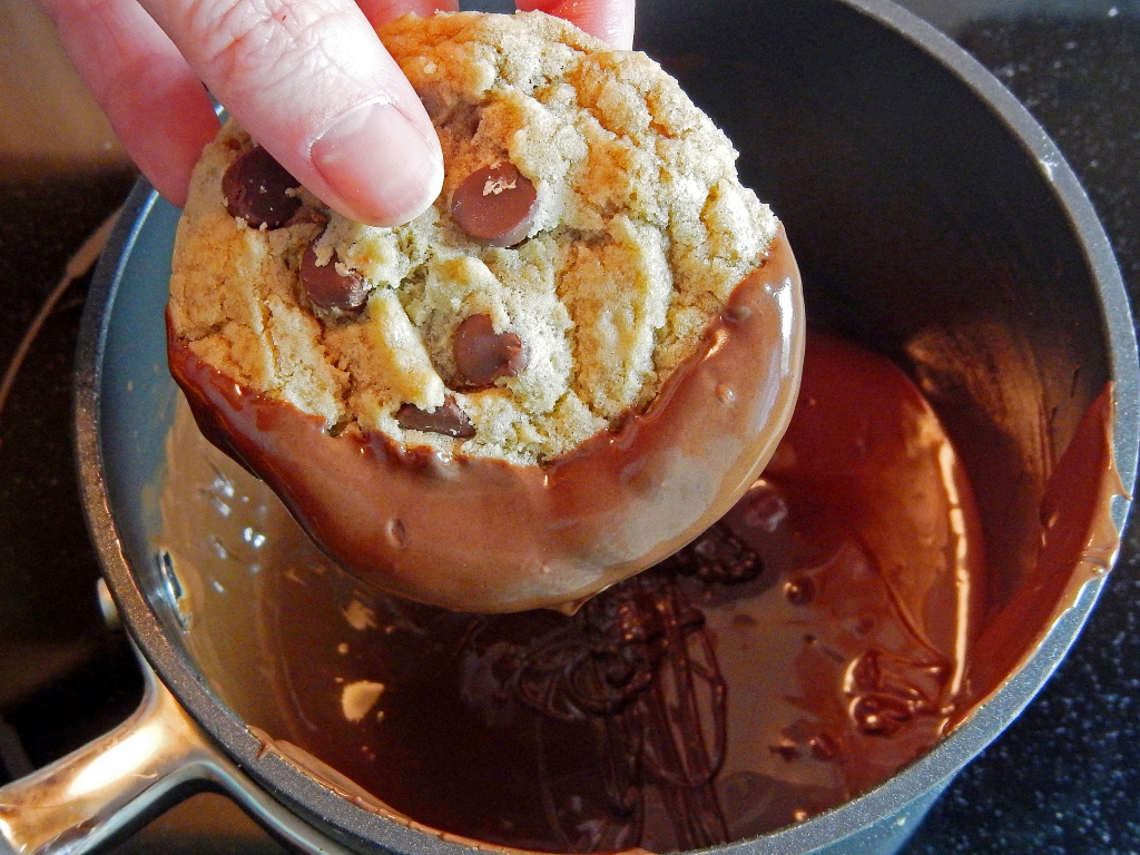 Dipping Cookies in Chocolate