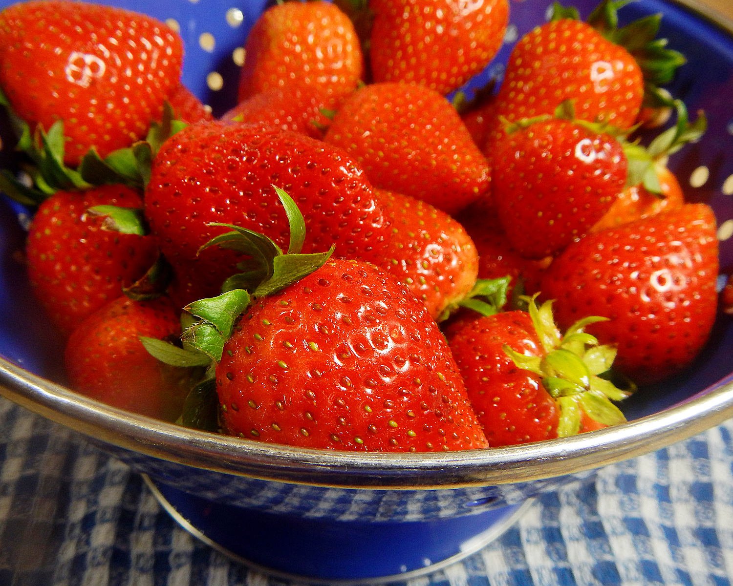 Strawberries in a Strainer