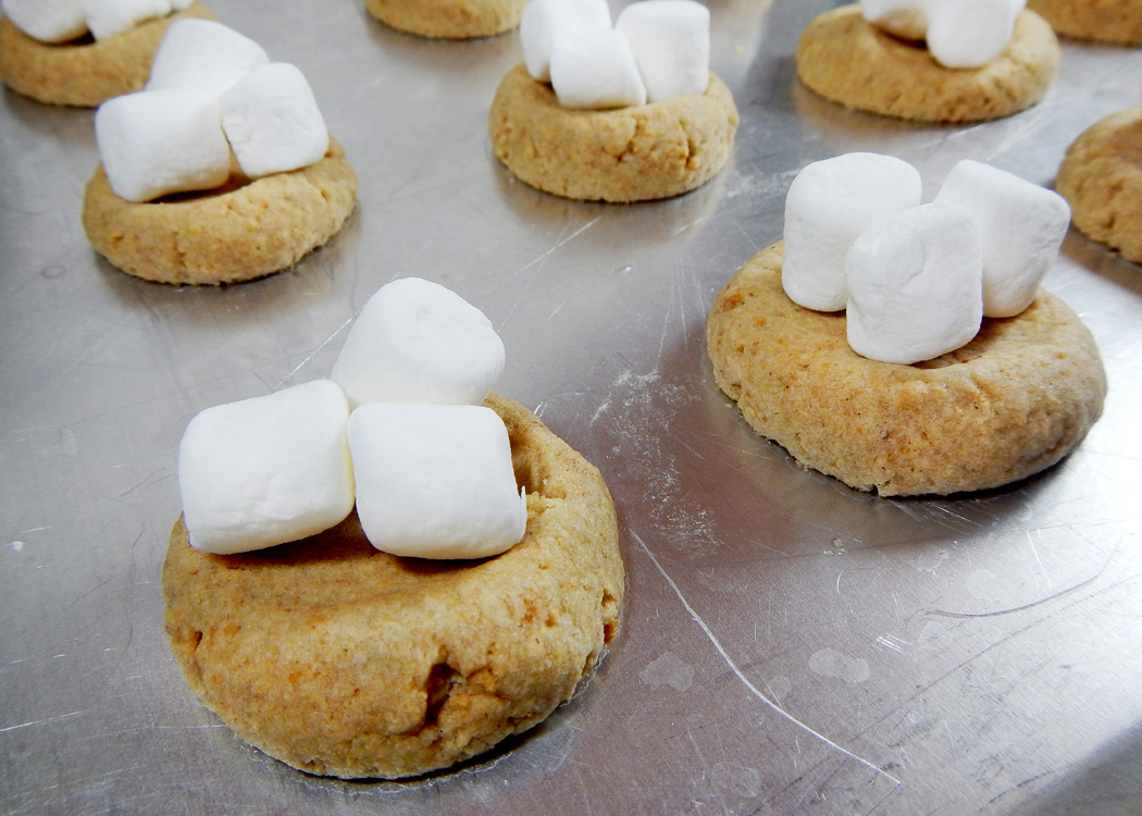 Marshmallows on Graham Cookies