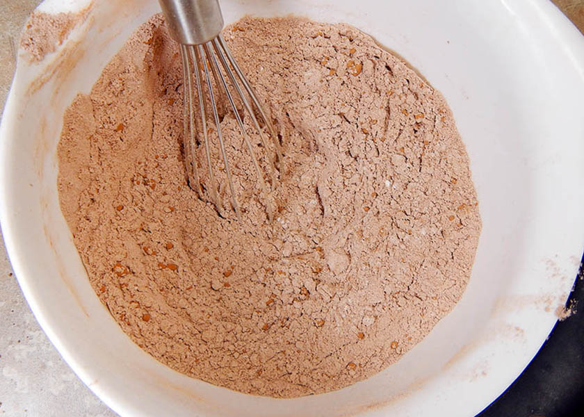 Whisk together dry cupcake ingredients