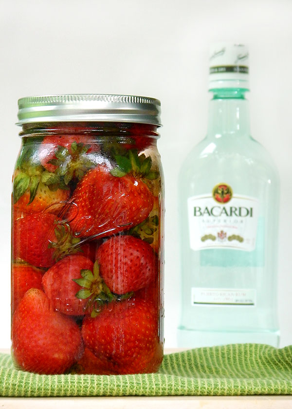 Strawberries soaking in Rum