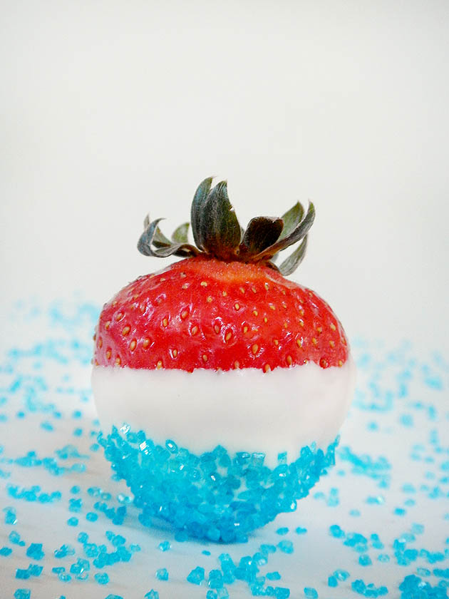 Red, white, and blue strawberries