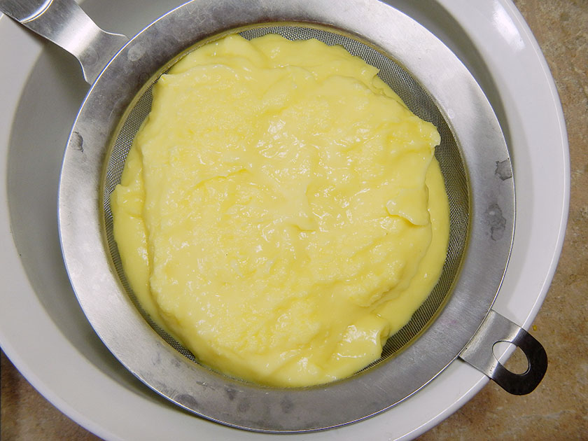 Straining Lemon Pastry Cream