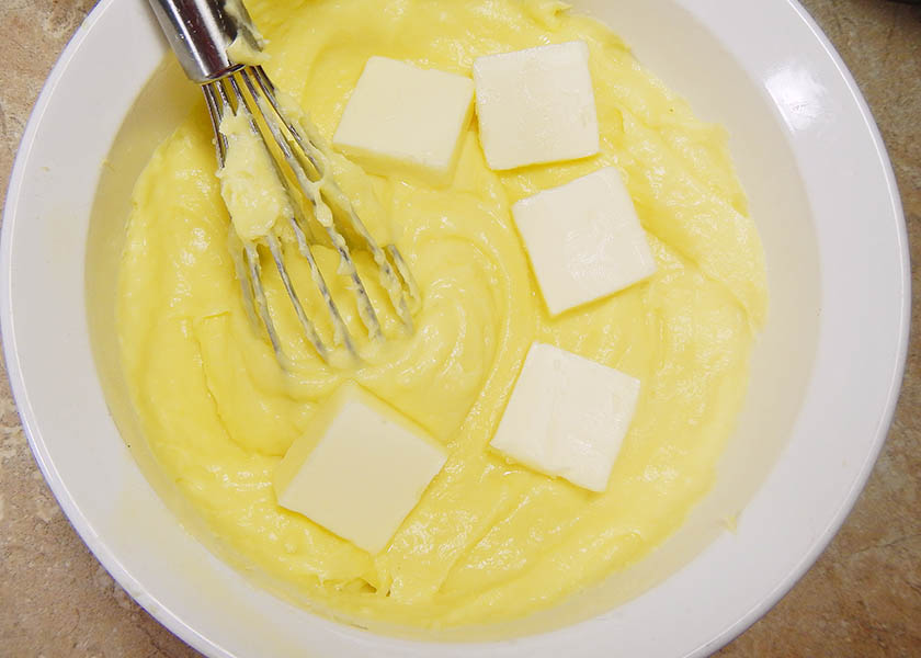 Add butter to pastry cream