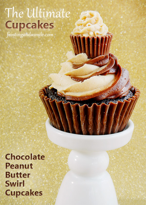 The Ultimate Chocolate Peanut Butter Swirl Cupcakes